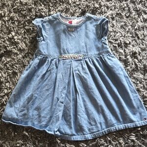 Tommy Hilfiger Light Blue Kids Dress with Beaded Detail